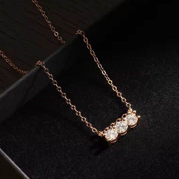 Certificated Moissanite Diamond Necklace Original 925Sterling Silver&Gold Plated - Picture 8 of 9